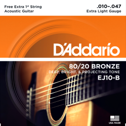 Imagem de Encordoamento D´addario Violão Aço 80/20 - EJ10