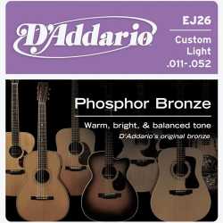 Imagem de Encordoamento D´addario Violão Aço 011 Phosphor Bronze - EJ26