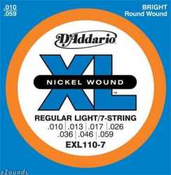 Imagem de Encordoamento D´addario Guitarra 7 Cordas 010 - EXL110-7