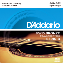 Imagem de Encordoamento D´addario Violão Aço 011 - EZ910