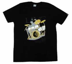 Imagem de Camiseta Music Wear Bateria Preta GG - MWBPGG