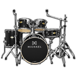 Imagem de Bateria Michael Elevation 10/12/14/20/cx14 Preta Sparkle - DM852BKS