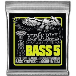 Imagem de Encordoamento Ernie Ball Baixo 5 Cordas Strings Coated Super Slink 045/130 - 3836