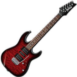 Imagem de Guitarra Ibanez Gio Transparent Red Burst - GRX70QA-TRB