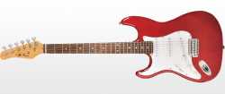 Imagem de Guitarra Jay Turser Strato Canhoto Trans Red - JT300LHTR