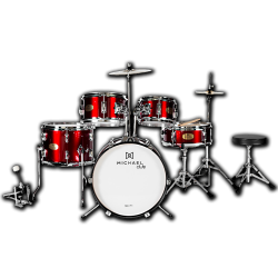 Imagem de Bateria Michael Club Infantil Vinho Completa - MDMC5-WR